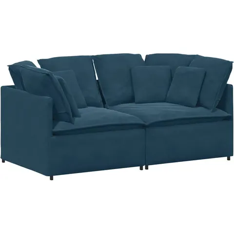 vidaXL Canapé modulable avec coussins velours bleu – 642622 – image 1