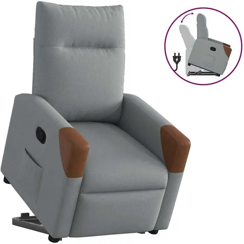 vidaXL Fauteuil inclinable Gris clair Tissu – 643766 – image 1