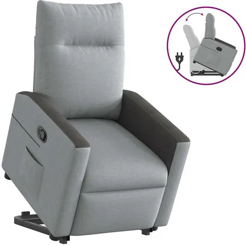 vidaXL Fauteuil inclinable Gris clair Tissu – 644220 – image 1