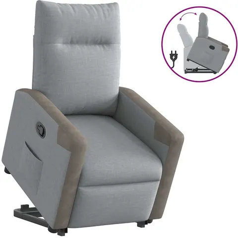 vidaXL Fauteuil inclinable Gris clair Tissu – 644602 – image 1