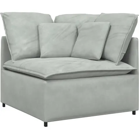 vidaXL Module d'angle pour canapé modulable avec coussins gris clair 100 cm – 657046 – image 1