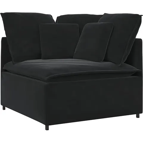 vidaXL Module d'angle pour canapé modulable avec coussins noirs 100 cm – 657091 – image 1