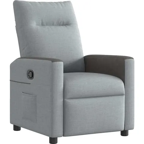 vidaXL Fauteuil inclinable Gris clair Tissu – 657695 – image 1