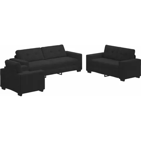 vidaXL Ensemble de Canapés 3 pc Noir Velours – image 1