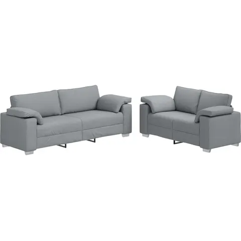 vidaXL Canapé 2 pc Gris clair tissu – image 1