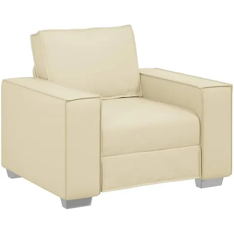 vidaXL Fauteuil Crème 100 cm Simili cuir – image 1