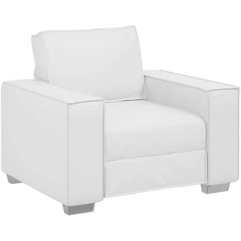 vidaXL Fauteuil Blanc 100 cm Simili cuir – image 1