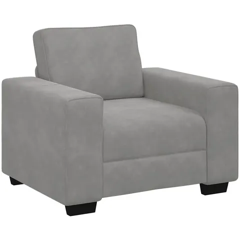 vidaXL Fauteuil Gris clair 100x77x82 cm Velours – image 1