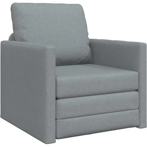 vidaXL Canapé-Lit 60cm Gris clair tissu – image 1