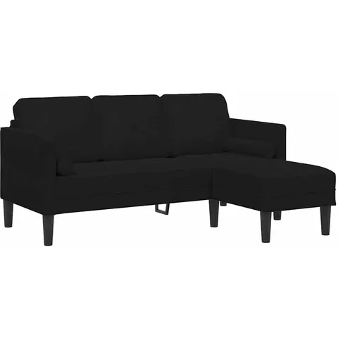 vidaXL Ensemble de Canapés avec coussin Noir Polyester – 784025 – image 1