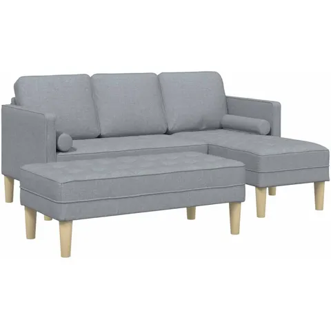 vidaXL Ensemble de Canapés 2 pc Gris clair Polyester – 785596 – image 1