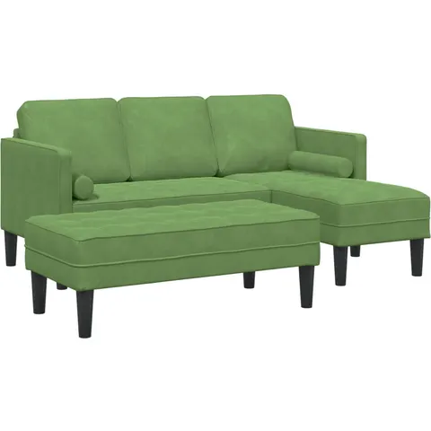 vidaXL Ensemble de Canapés 2 pc Vert clair Polyester – image 1