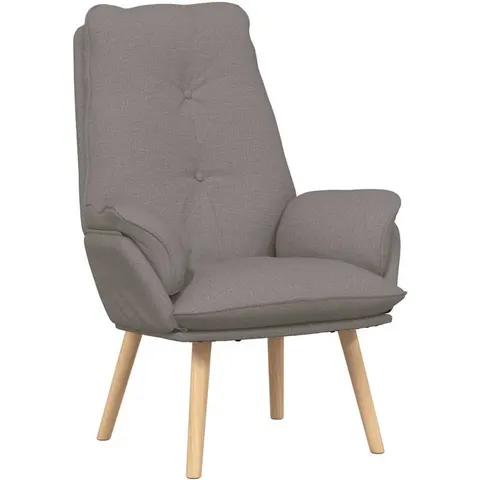 vidaXL fauteuil Taupe Polyester et contreplaqué – image 1