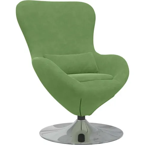 vidaXL Fauteuil œuf Vert clair Velours – image 1