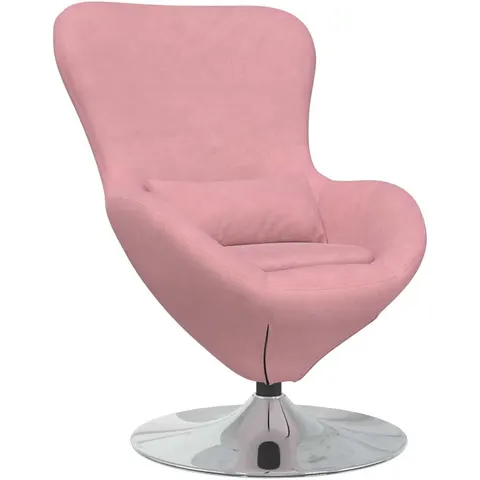 vidaXL Fauteuil œuf Rose Velours – image 1
