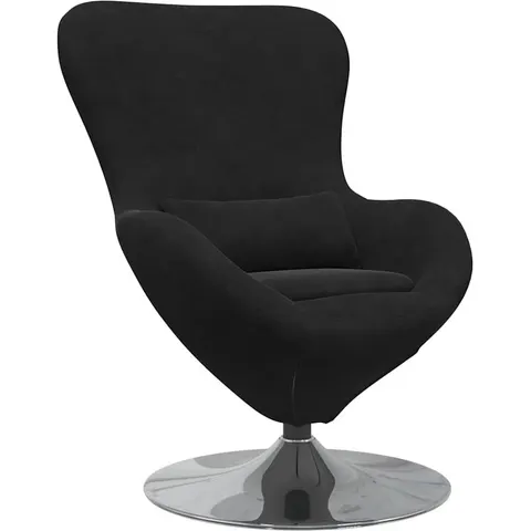 vidaXL Fauteuil œuf Noir Velours – image 1