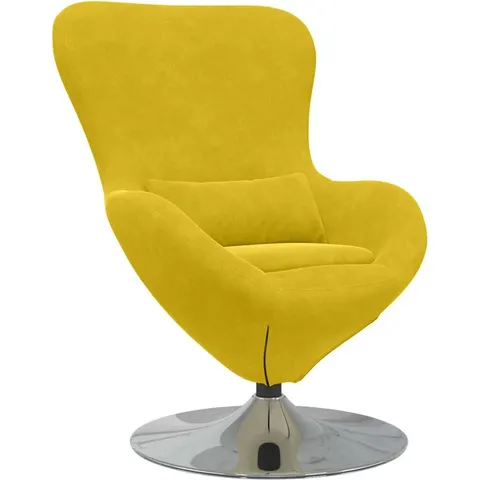vidaXL Fauteuil œuf Jaune Velours – image 1
