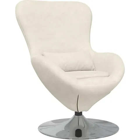 vidaXL Fauteuil œuf Crème Velours – image 1