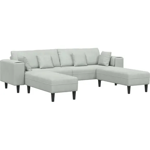 vidaXL Canapé 3 pc Gris clair Velours – 900456 – image 1