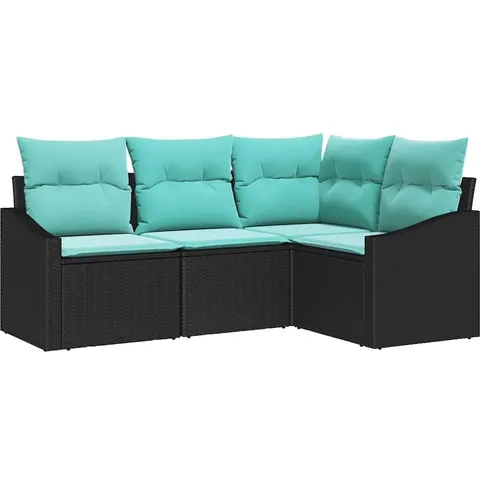 vidaXL Ensemble de Canapés 4 pc Noir polyrotin – 962928 – image 1