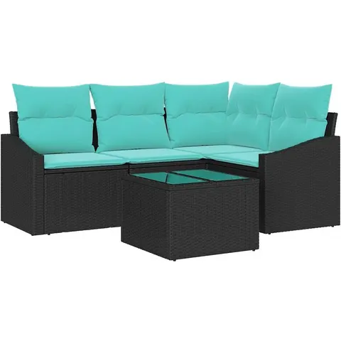 vidaXL Ensemble de Canapés 5 pc Noir polyrotin – 963024 – image 1