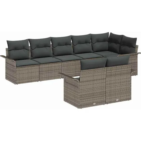 vidaXL Ensemble de canapé de jardin 8 pc Gris polyrotin – 343499 – image 1