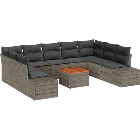 vidaXL Ensemble de canapé de jardin 10 pc Gris – 369406 – image 1