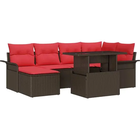 vidaXL Ensemble de canapé de jardin 7 pc Marron – 372604 – image 1
