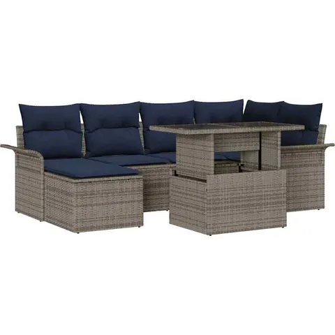 vidaXL Ensemble de canapé de jardin 7 pc Gris – 372611 – image 1