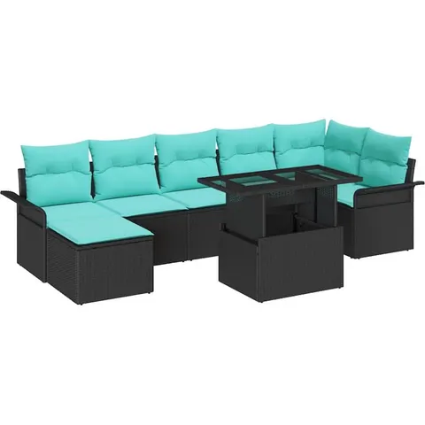 vidaXL Ensemble de canapé de jardin 8 pc Noir – 372727 – image 1