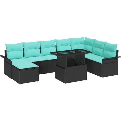 vidaXL Ensemble de canapé de jardin 9 pc Noir – 372826 – image 1