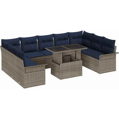 vidaXL Ensemble de canapé de jardin 10 pc Gris – 372918 – image 1