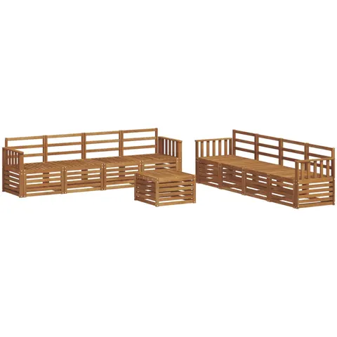 vidaXL Ensemble de canapés d'extérieur 9 pc 8 place Naturel – 526236 – image 1