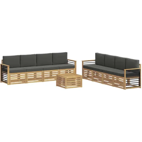 vidaXL Ensemble de canapés d'extérieur 9 pc Blanc et anthracite – 839558 – image 1