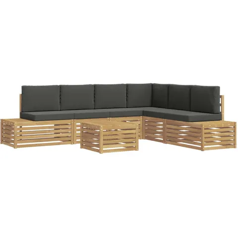 vidaXL 7 pc Ensemble de canapés d'extérieur Polyester – image 1