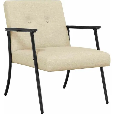vidaXL fauteuil Crème tissu – 939845 – image 1