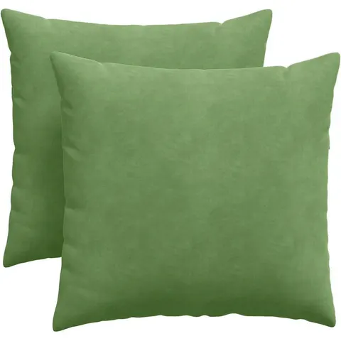 vidaXL Coussins de canapé 2 pc Velours Vert clair 45 x 45 cm – image 1