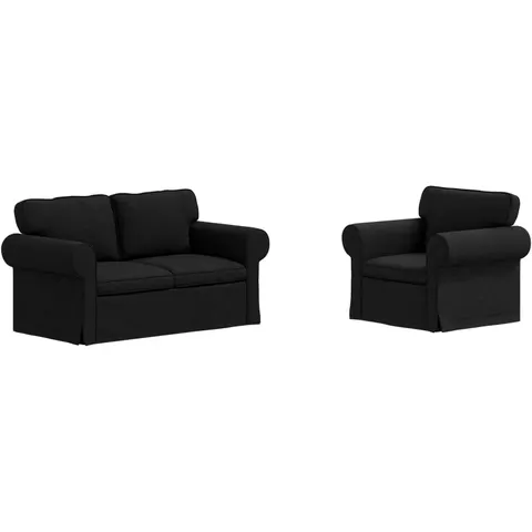 vidaXL Ensemble de Canapés 2 pc Noir tissu – 373754 – image 1