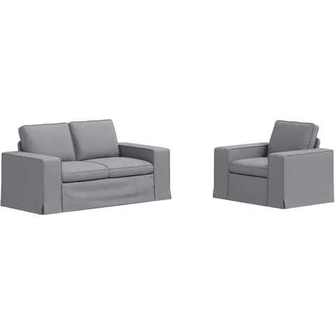 vidaXL Ensemble de Canapés 2 pc Gris clair tissu – 373877 – image 1