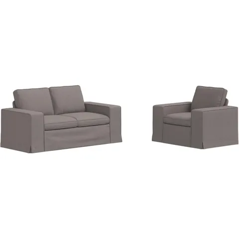 vidaXL Ensemble de Canapés 2 pc Taupe tissu – 373914 – image 1