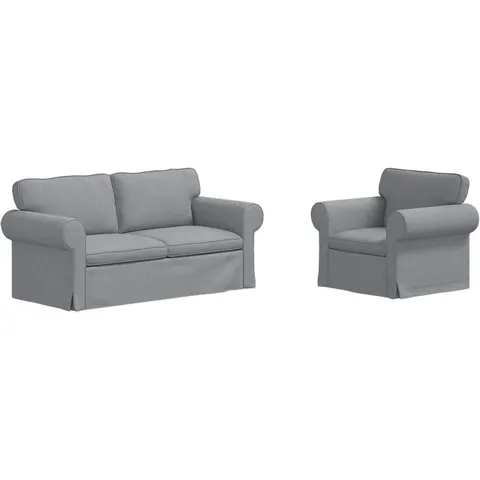 vidaXL Ensemble de Canapés 2 pc Gris clair tissu – 374171 – image 1