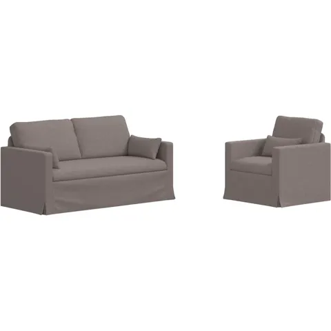 vidaXL Ensemble de Canapés 2 pc Taupe tissu – 374287 – image 1