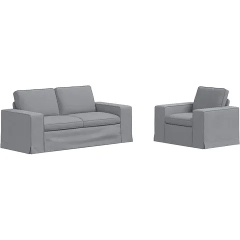 vidaXL Ensemble de Canapés 2 pc Gris clair tissu – 374317 – image 1