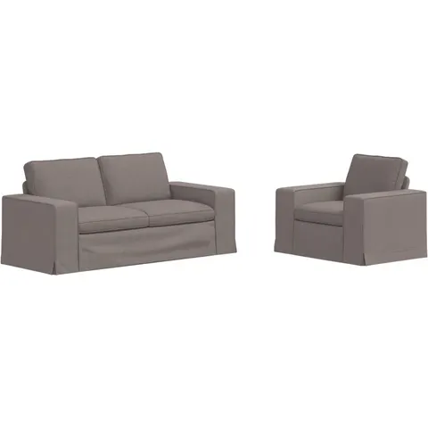 vidaXL Ensemble de Canapés 2 pc Taupe tissu – 374355 – image 1