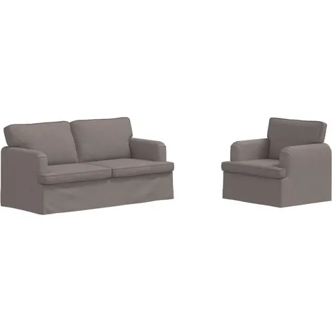 vidaXL Ensemble de Canapés 2 pc Taupe tissu – 374515 – image 1