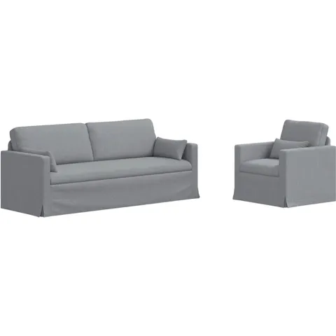 vidaXL Ensemble de Canapés 2 pc Gris clair tissu – 374683 – image 1