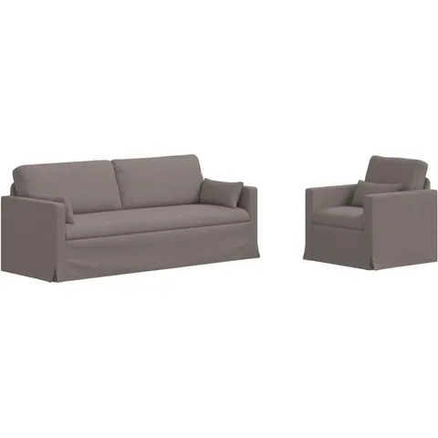 vidaXL Ensemble de Canapés 2 pc Taupe tissu – 374720 – image 1