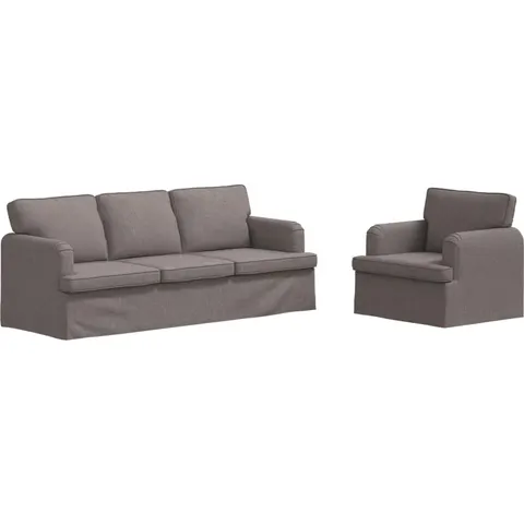 vidaXL Ensemble de Canapés 2 pc Taupe tissu – 374959 – image 1