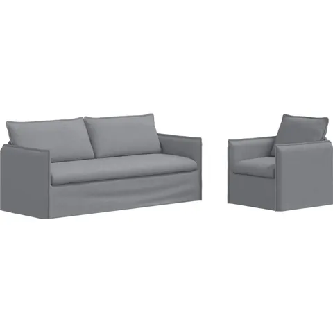 vidaXL Ensemble de Canapés 2 pc Gris clair Tissu – 374980 – image 1