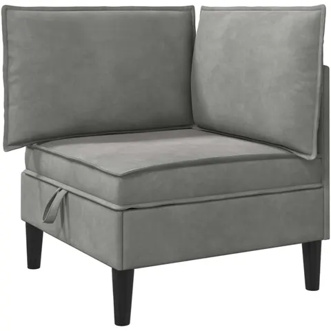 vidaXL Sofa avec rangement Gris clair Velours – image 1